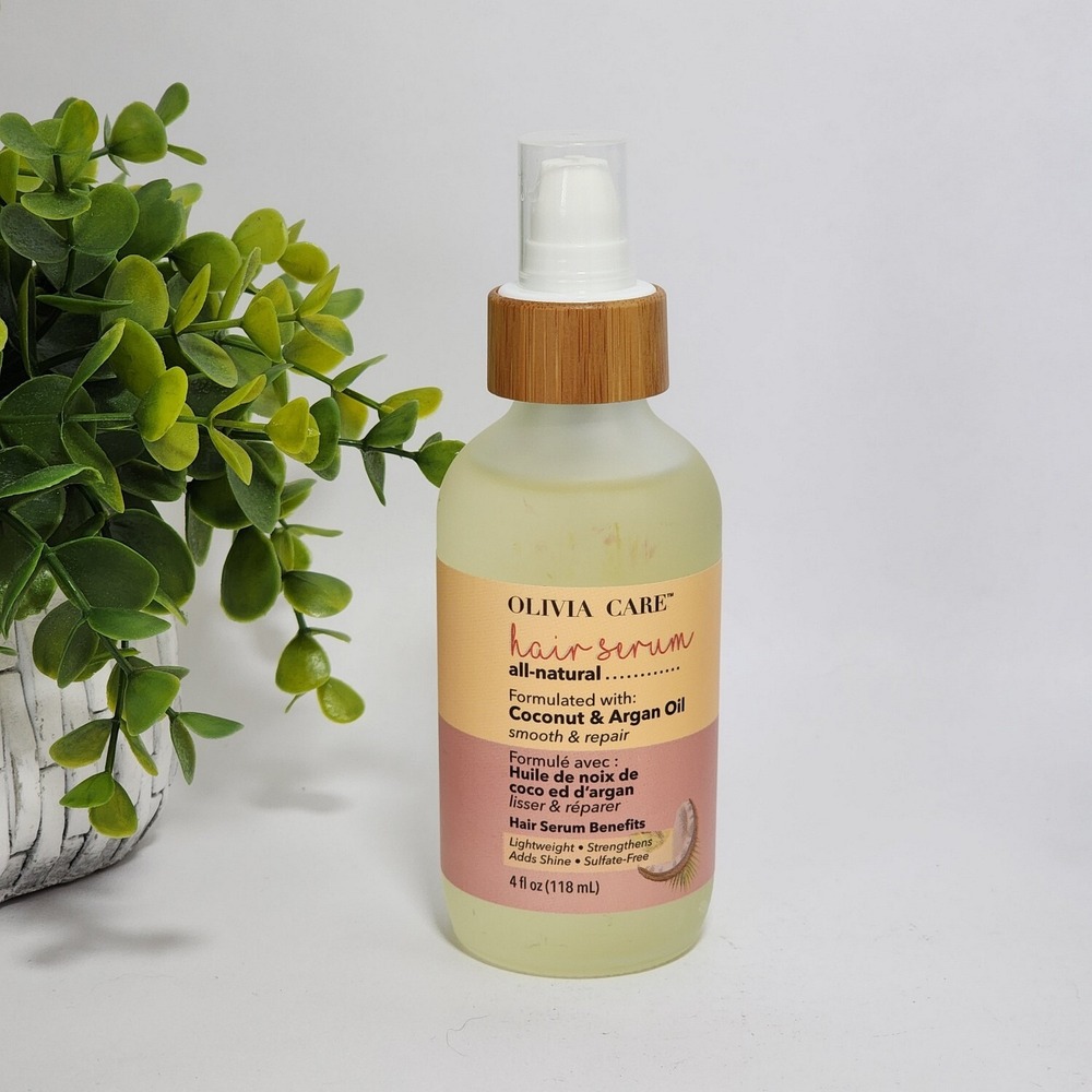 Olivia Care Hair Serum All-Natural with Coconut & Argan Oil Strenghtens 4 fl oz